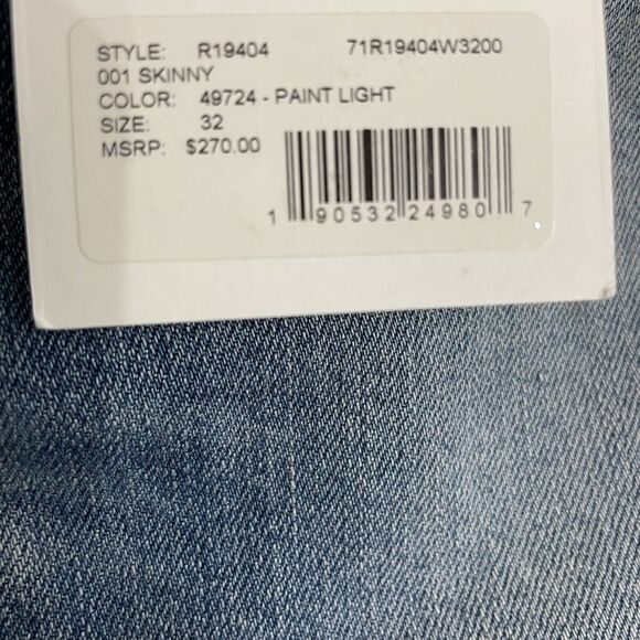 OVADIA NY Men's Light PAINT SPLATTER Skinny Fit Mid Rise Stretch Jeans 32 NWT - Picture 6 of 16